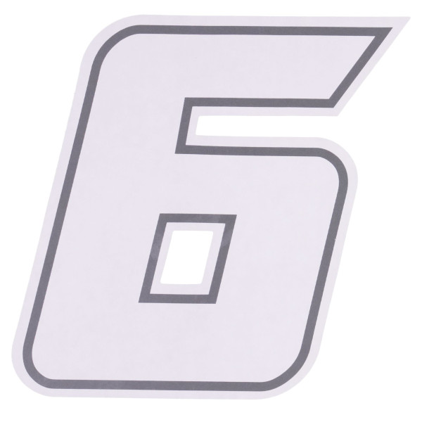 bike it Bike it deluxe 4 inch race numbers white - #6